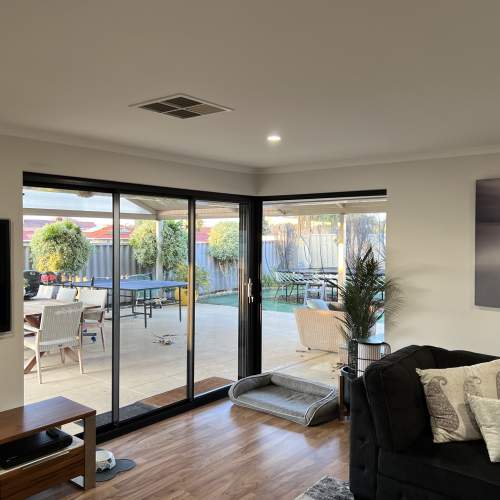 Aluminium Stacking Door with Fixed Window, Installation and Supply Perth, Western Australia