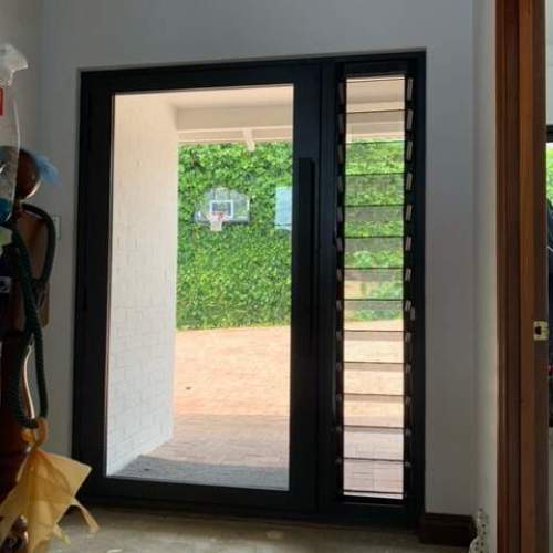 Entry Hinged Door with Louvre Window, Perth, Western Australia